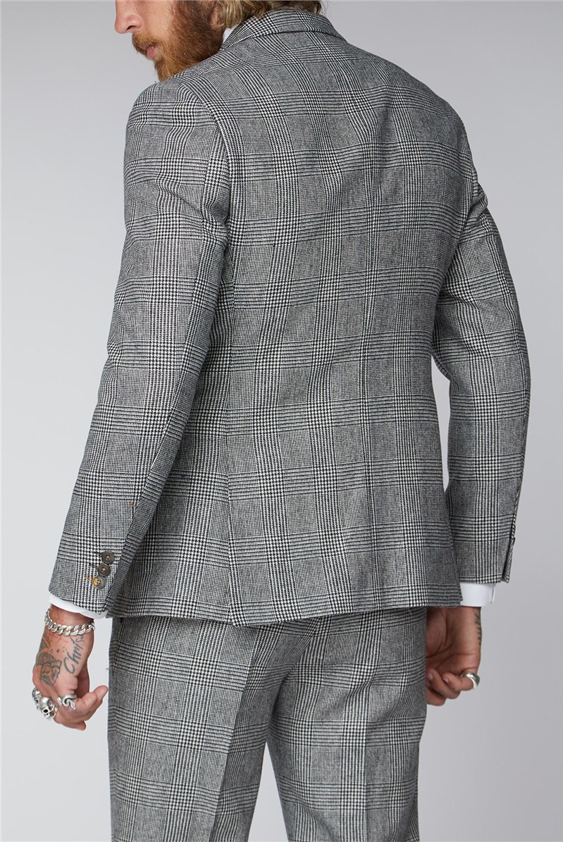  Black & White Check Tweed Jacket