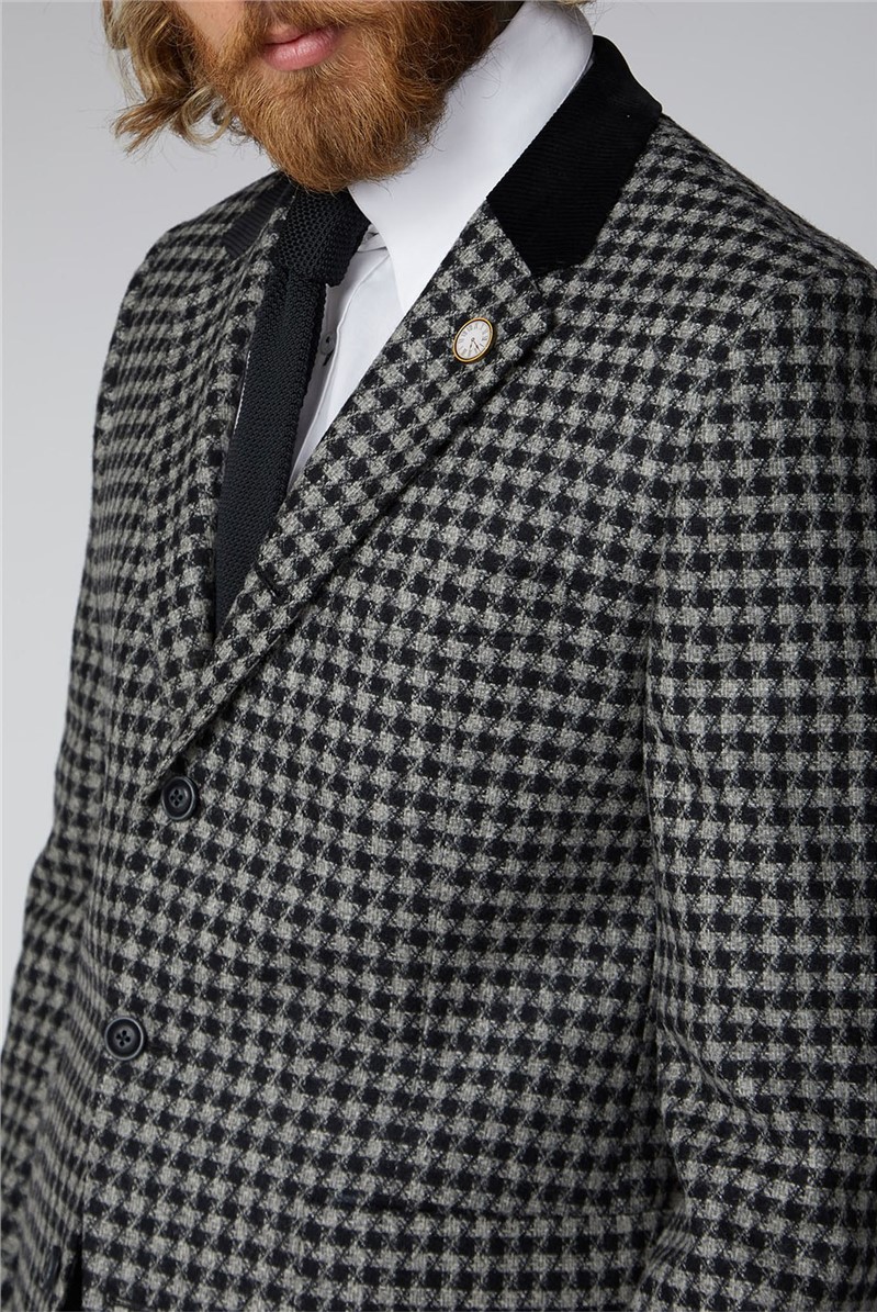  Black and White Geo Check Jacket