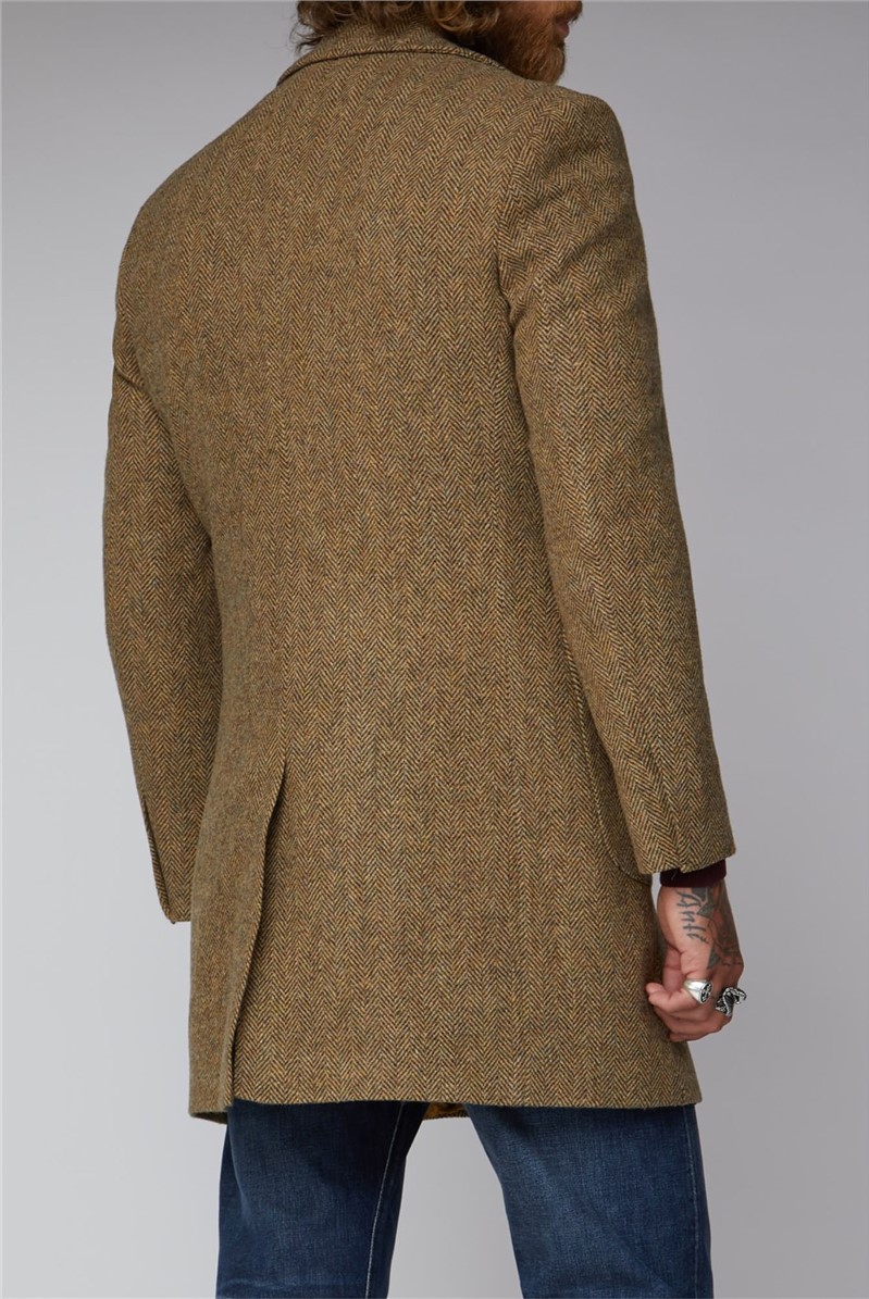  Gold & Taupe Herringbone Overcoat