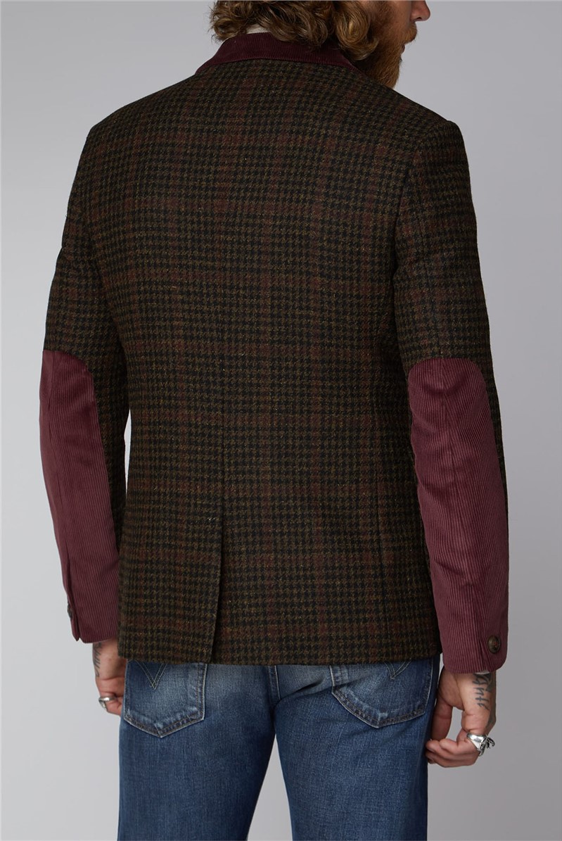  Brown Dogtooth with Red Check Jacket