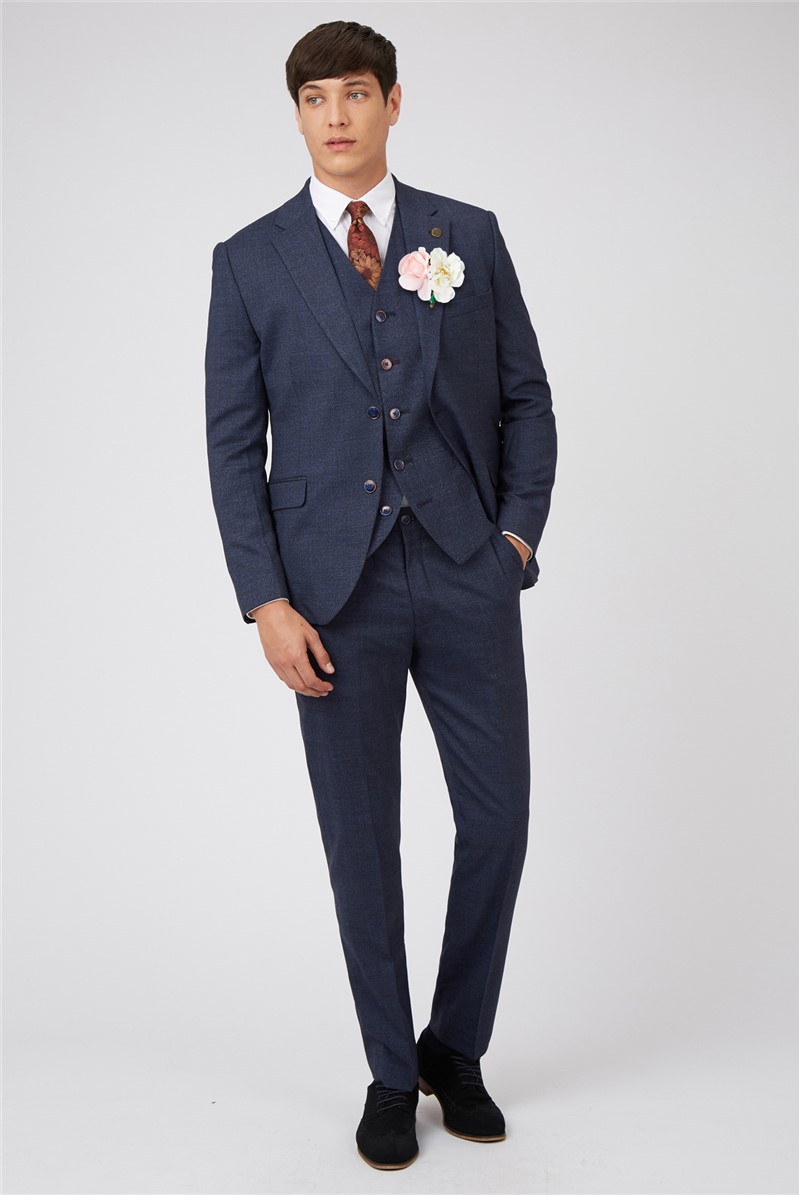  Tailored Fit Navy Suit Jacket