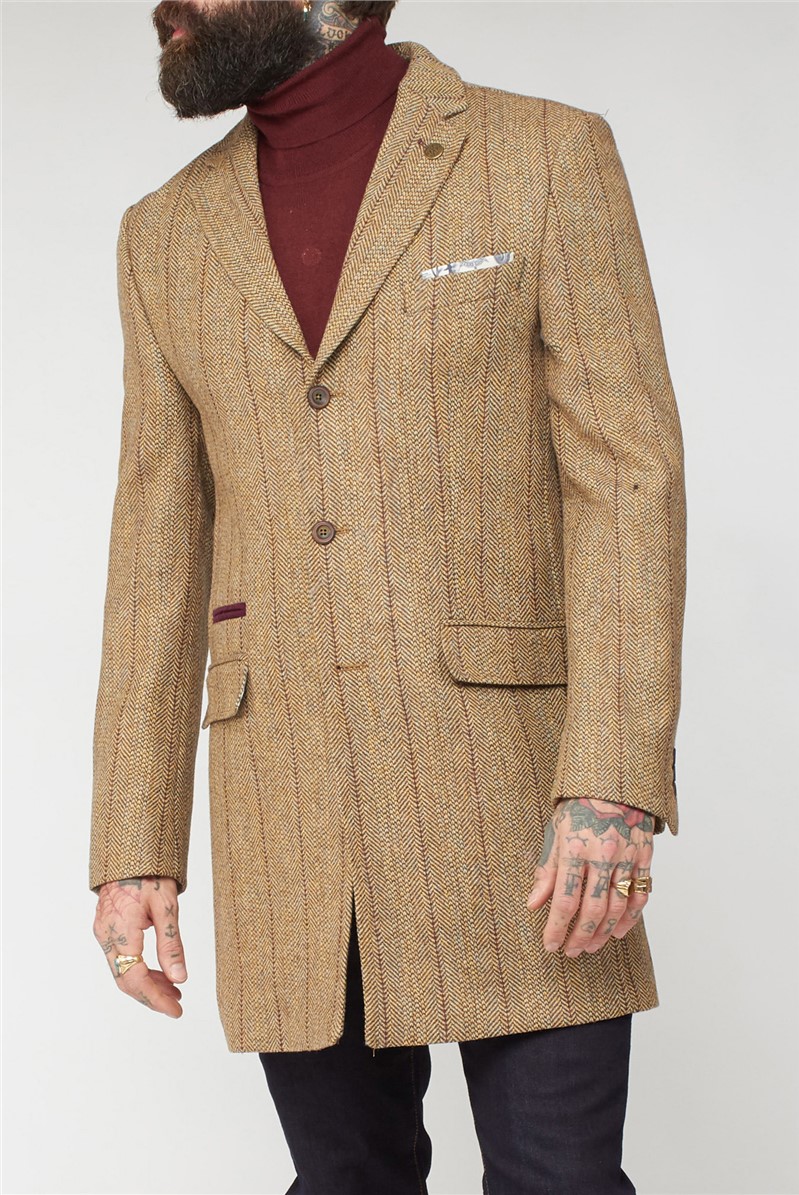 Gold Herringbone Coat