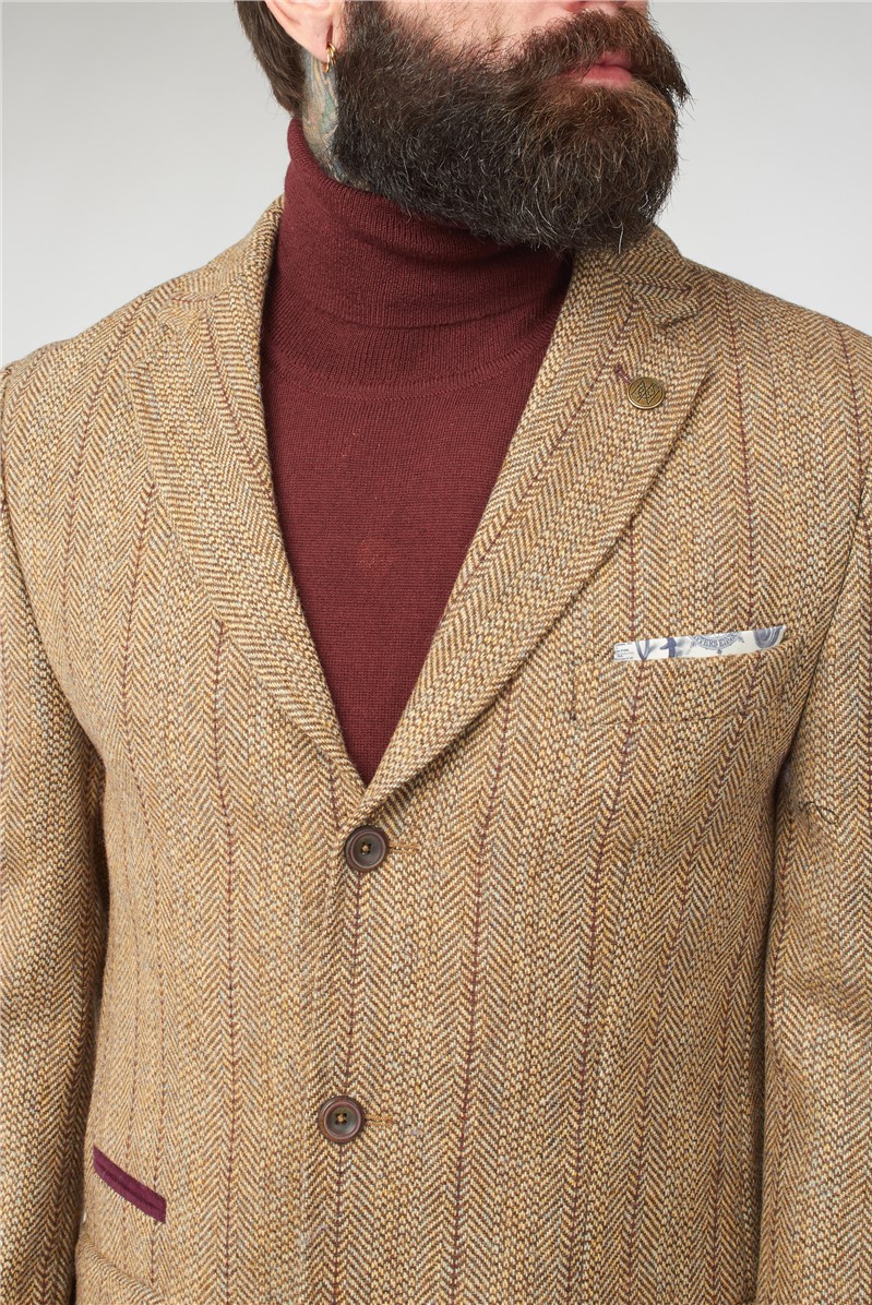 Gold Herringbone Coat