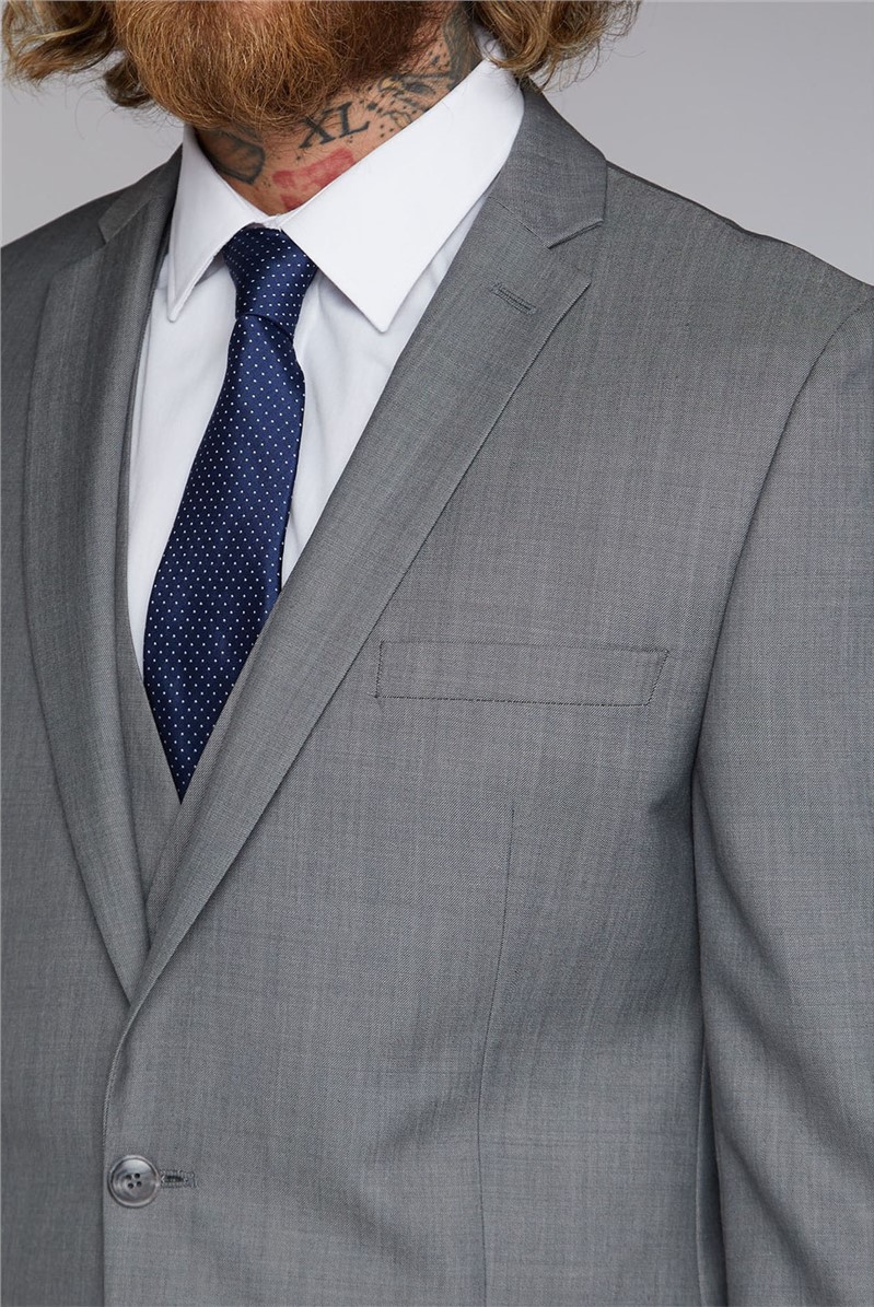  Silver Grey Tailored Fit Jacket