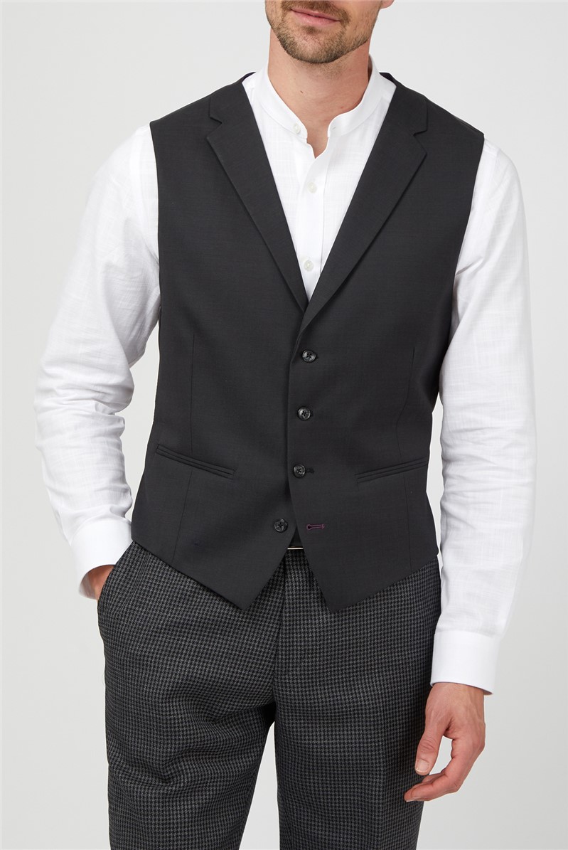  Tailored Fit Charcoal Waistcoat