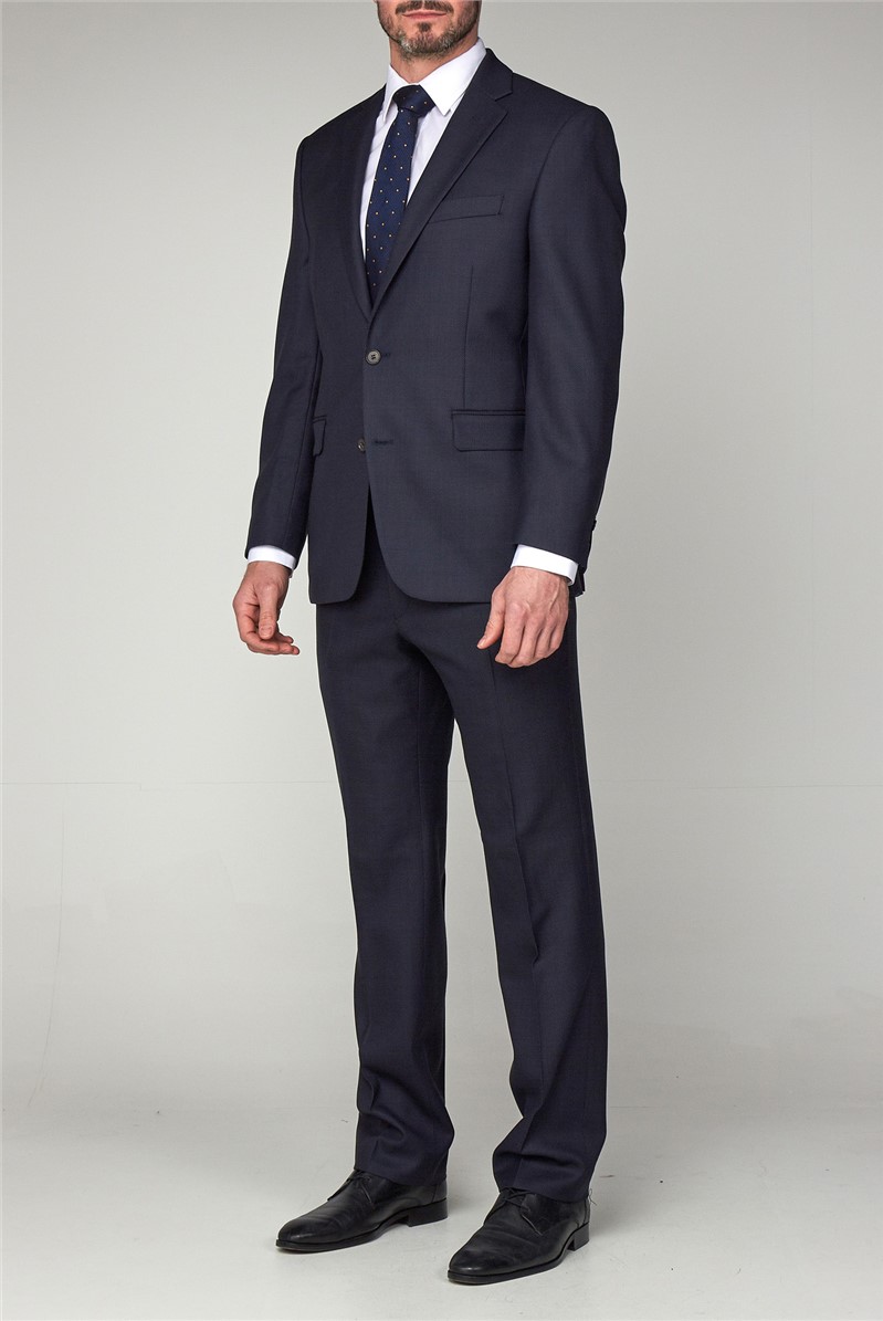 The Label Men's Classic Blue Birdseye Trouser Suit Direct