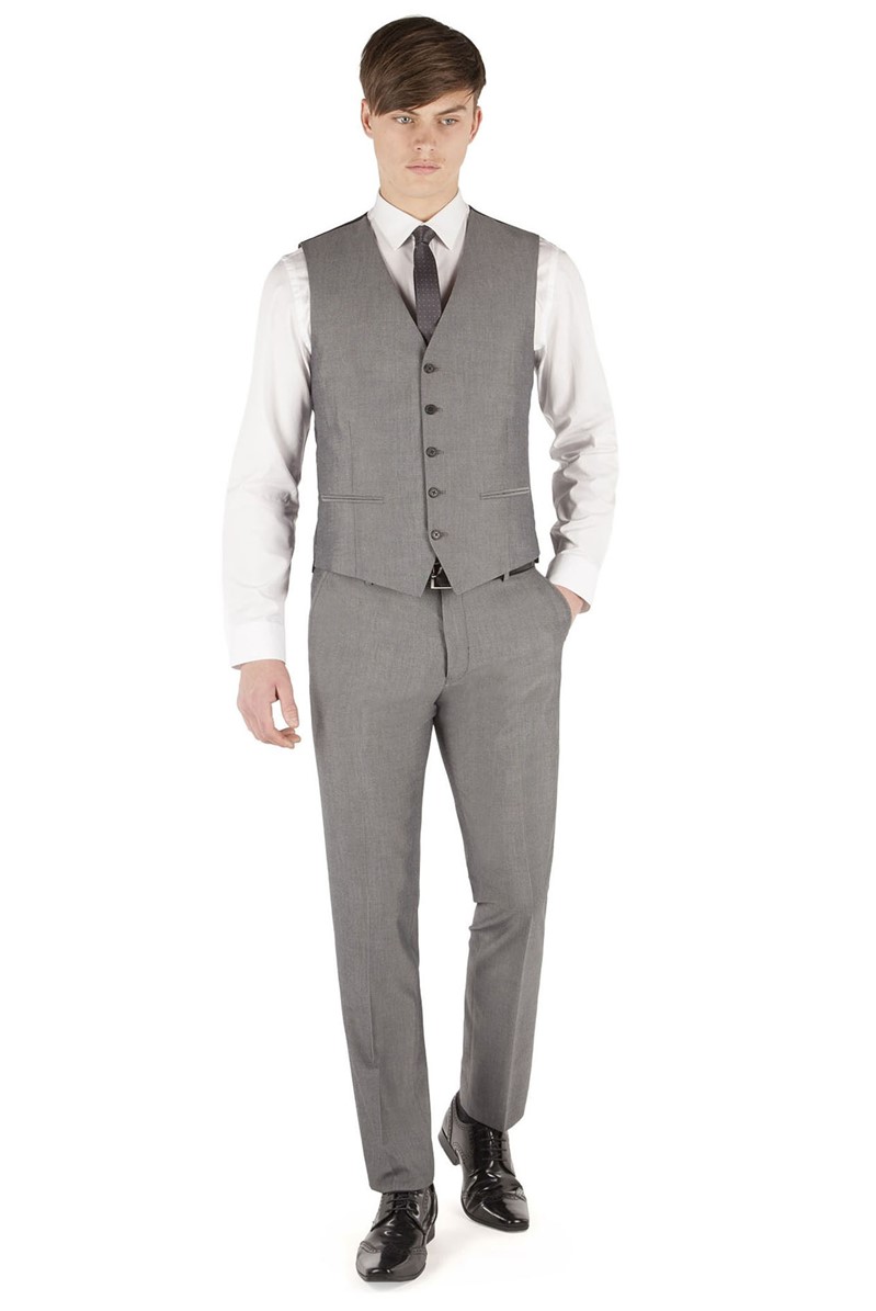  Silver Tonic Slim Fit  Grey Waistcoat