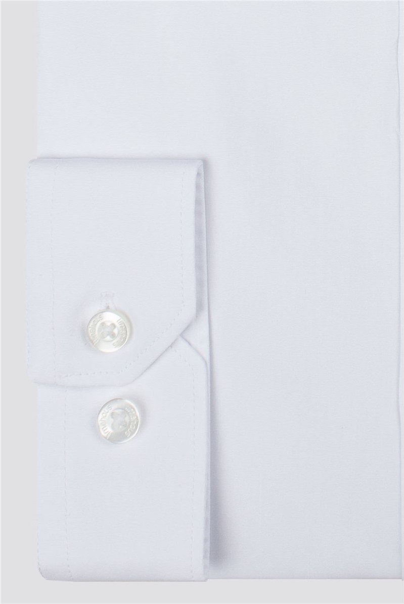  Plain White Slim Fit Shirt