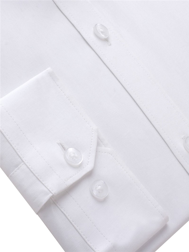 Limehaus Plain White Penny Round Collar Shirt