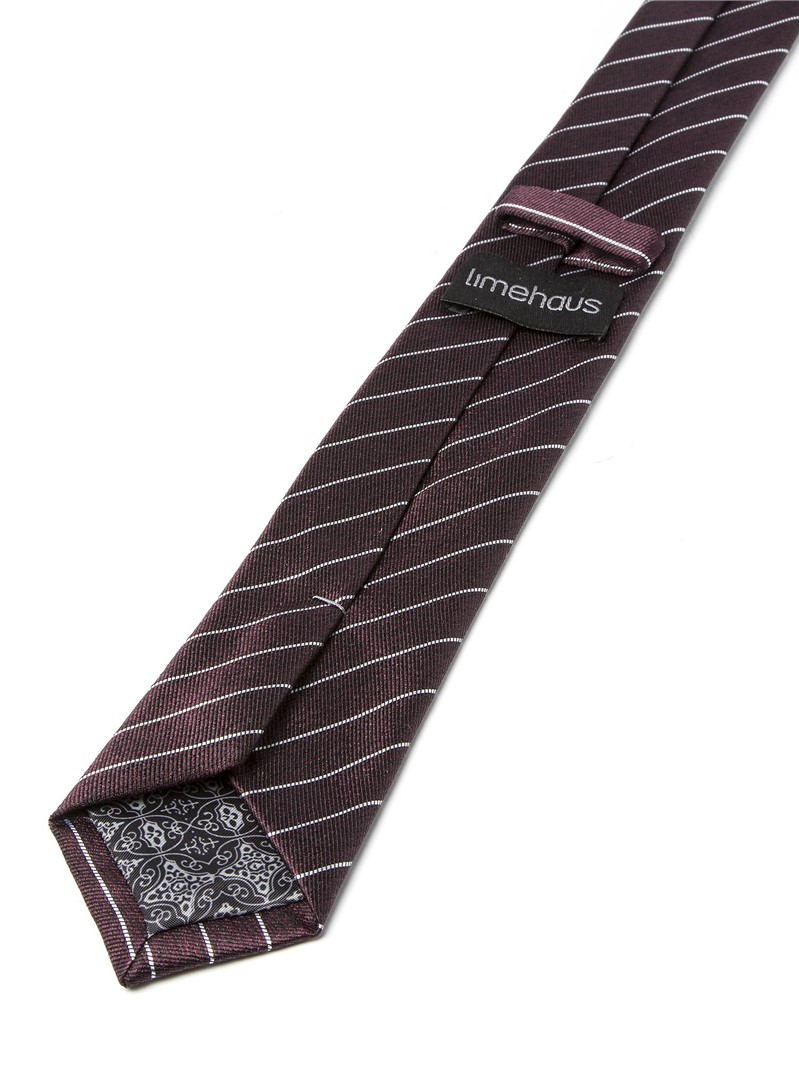  Silk Mulberry Stripe Narrow Blade Tie