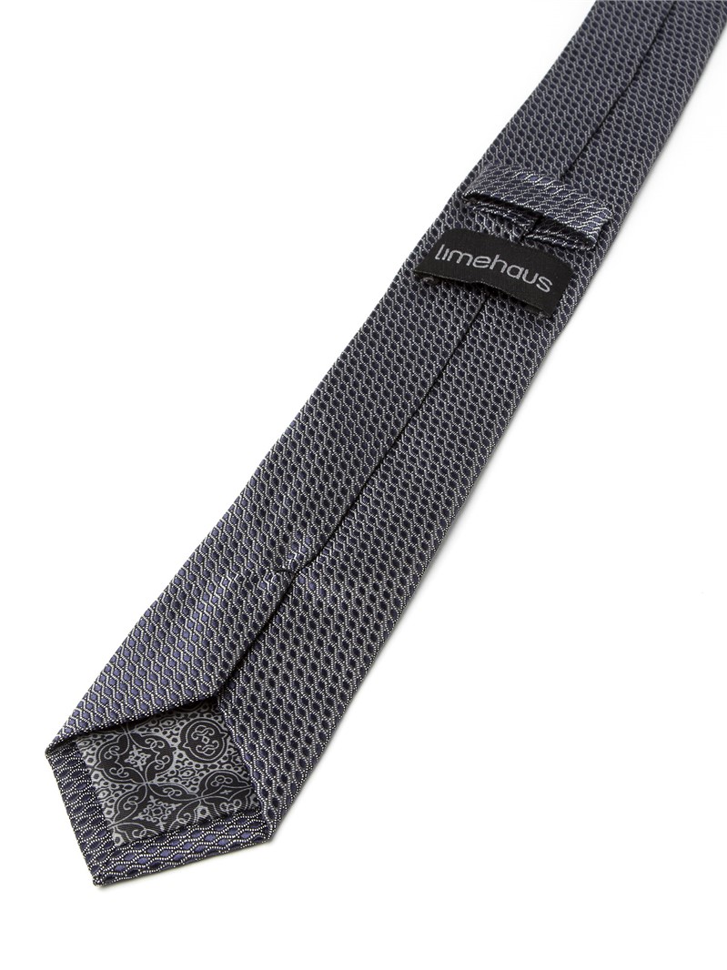 Limehaus Navy Optical Narrow Blade Tie