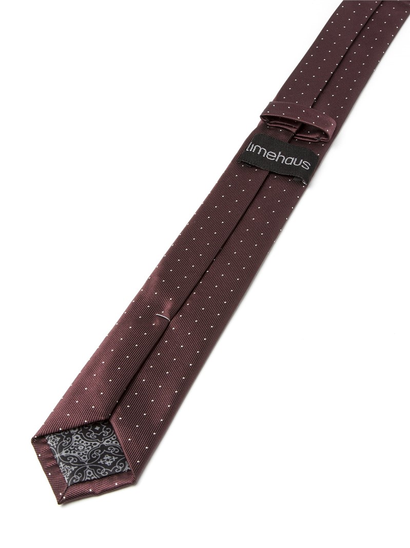 Limehaus Mulberry Dots Narrow Blade Tie