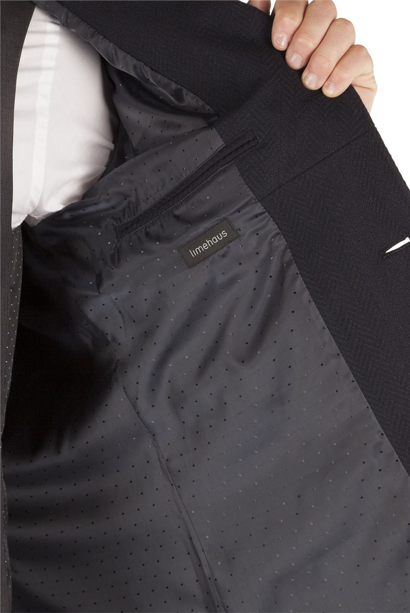 Limehaus Navy Slim Fit Gammit Wool Blend Coat