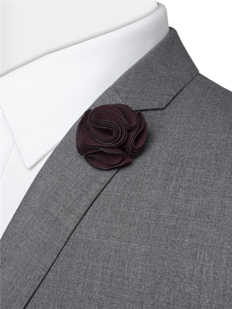 Limehaus Maroon Flower Lapel Pin