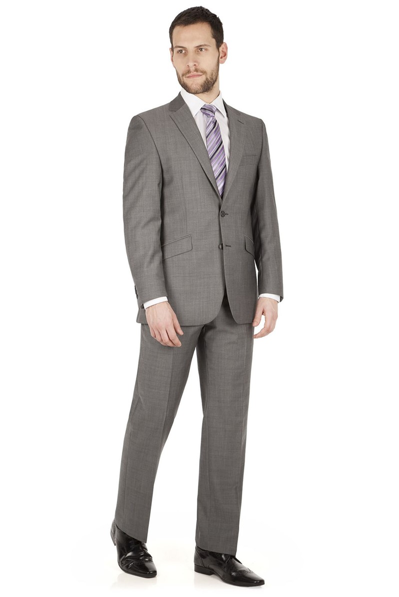  Grey Sharkskin Regular Fit Jacket