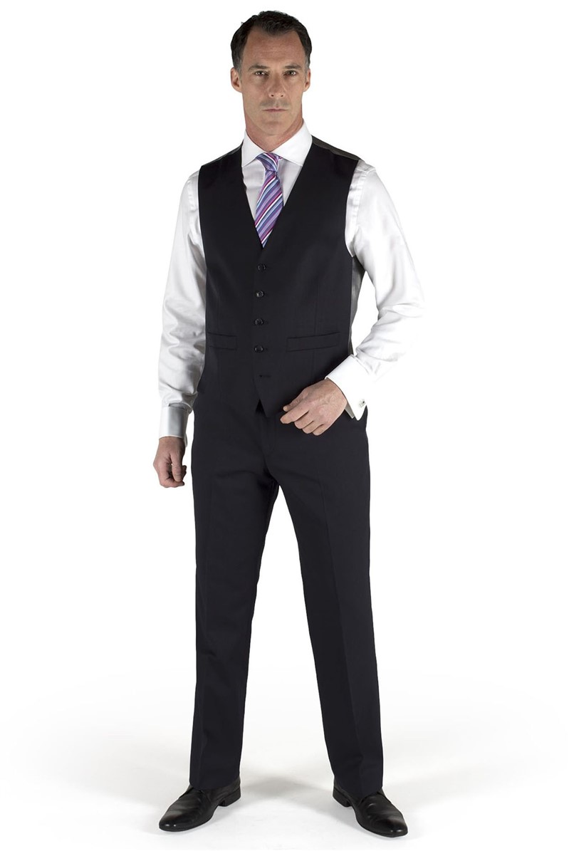  Plain Navy Twill Suit Waistcoat