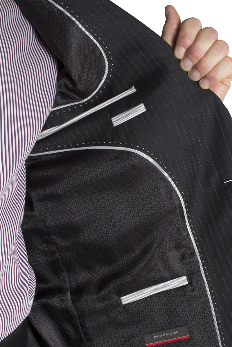  Black Stripe Regular Fit Suit Jacket