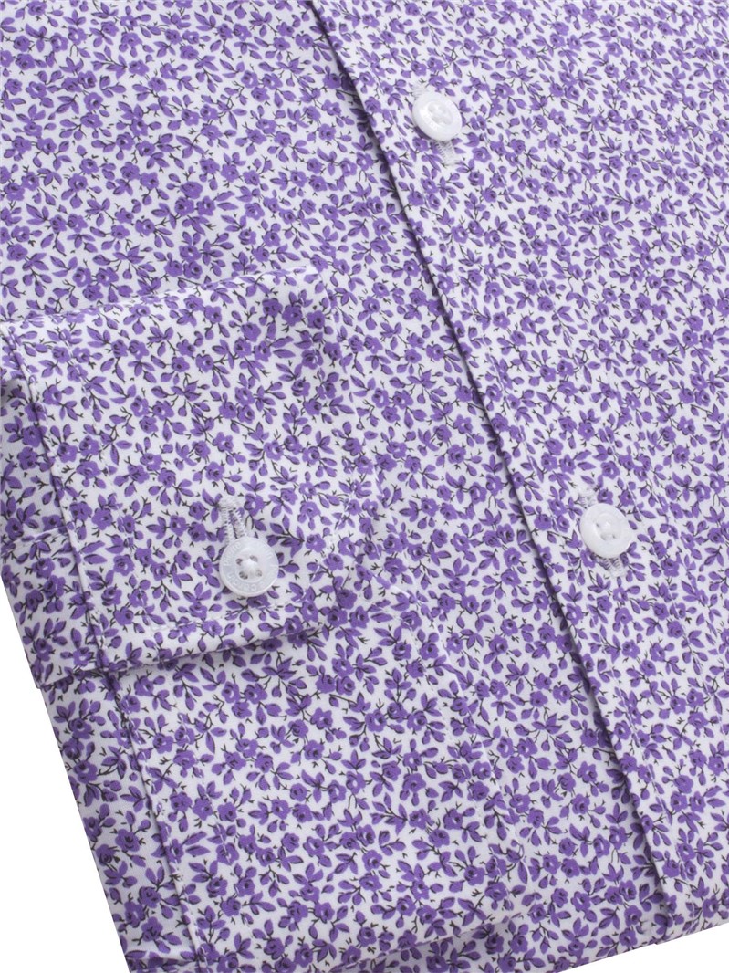 Pierre Cardin Purple Floral Print Shirt