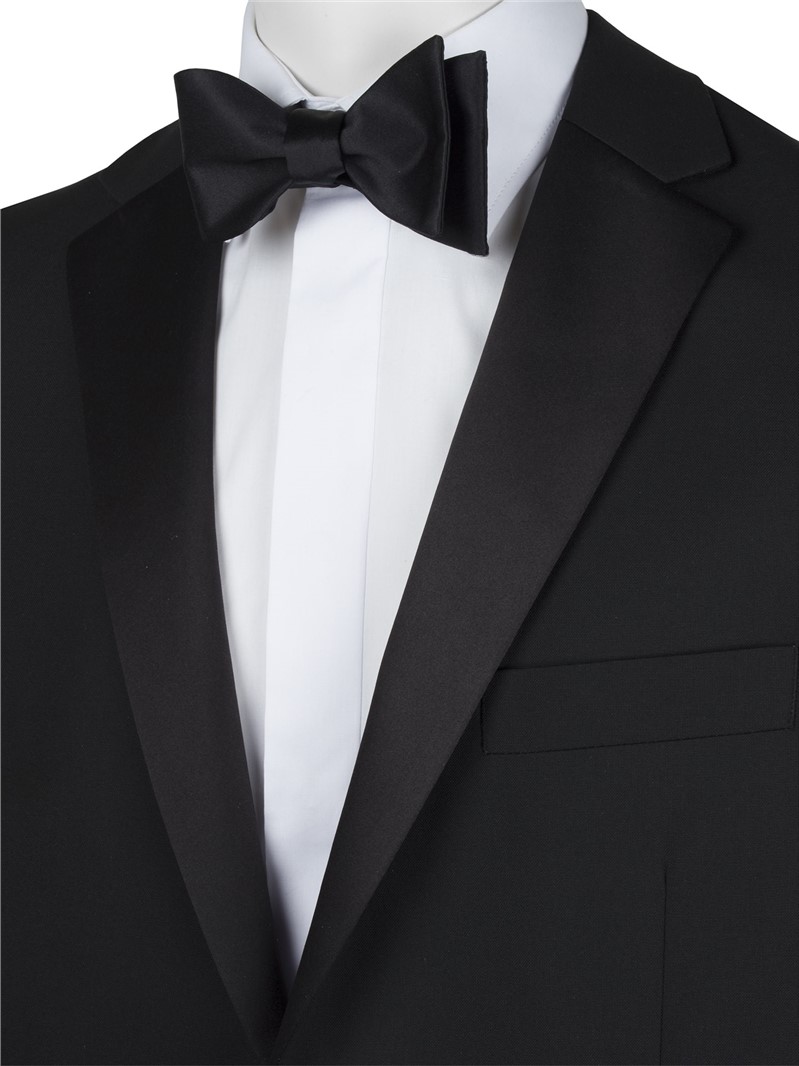  Plain Black Self Tie Bow