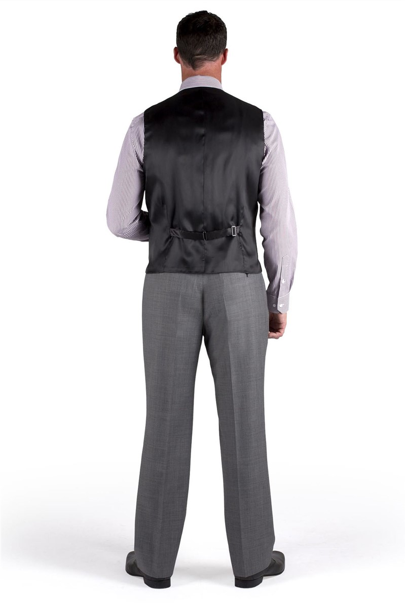  Charcoal Sharkskin Regular Fit Waistcoat