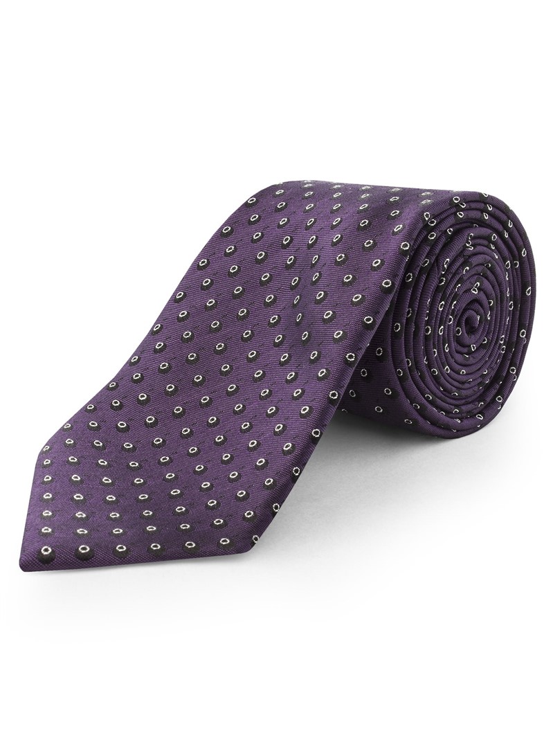 Racing Green Abel Silk Purple Shadow Dot Tie