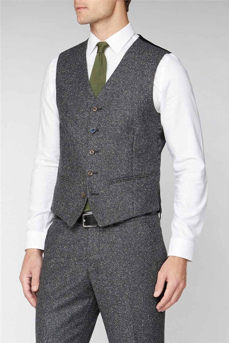 Scott by the Label Grey Donegal Waistcoat SuitDirect.co.uk