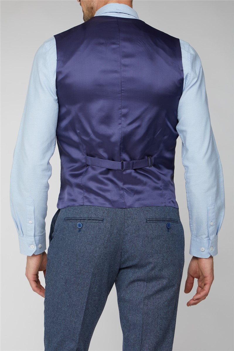 Scott by The Label | Men's Blue Donegal Waistcoat | Suit Direct