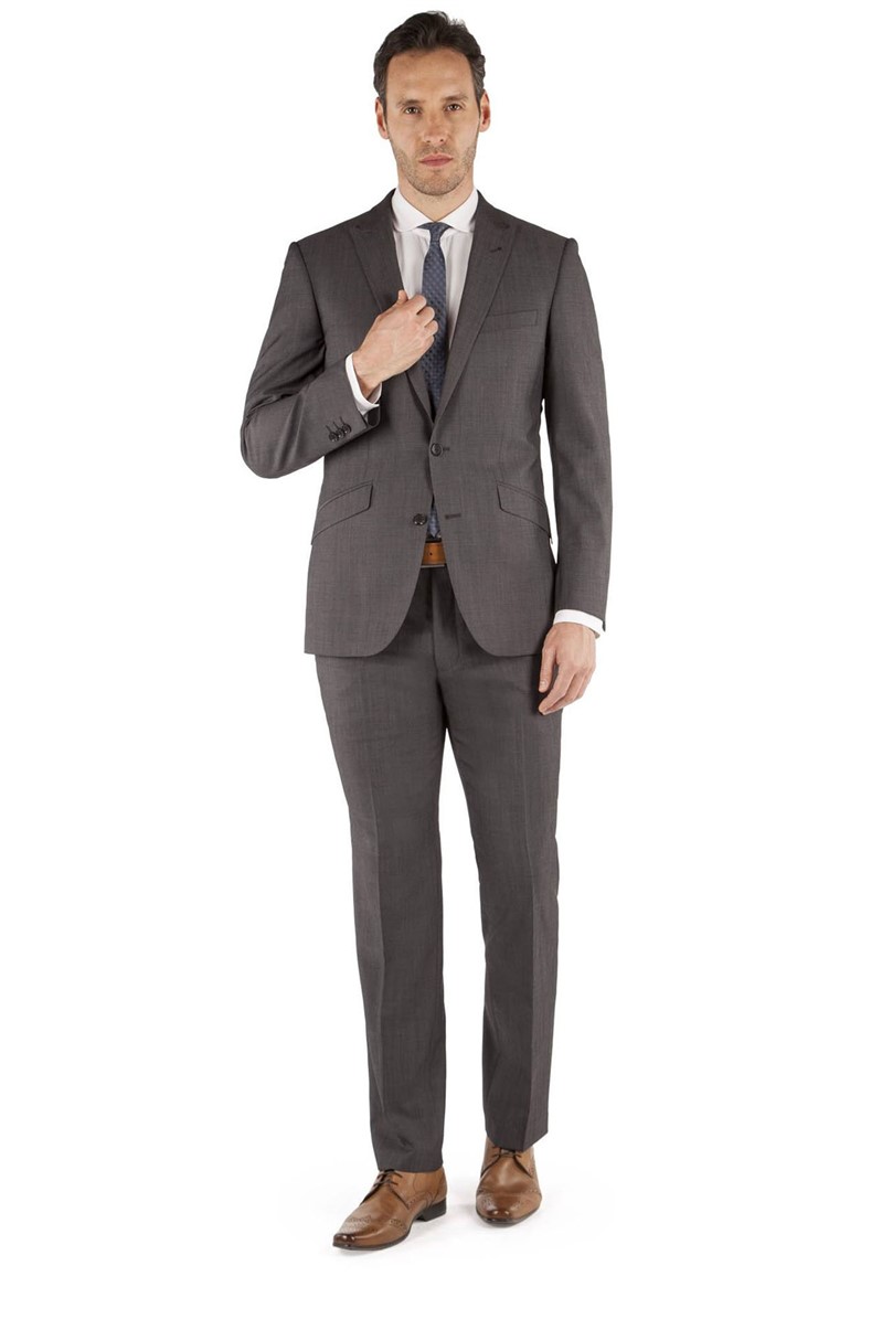  Charcoal Contrast Twill Suit Jacket