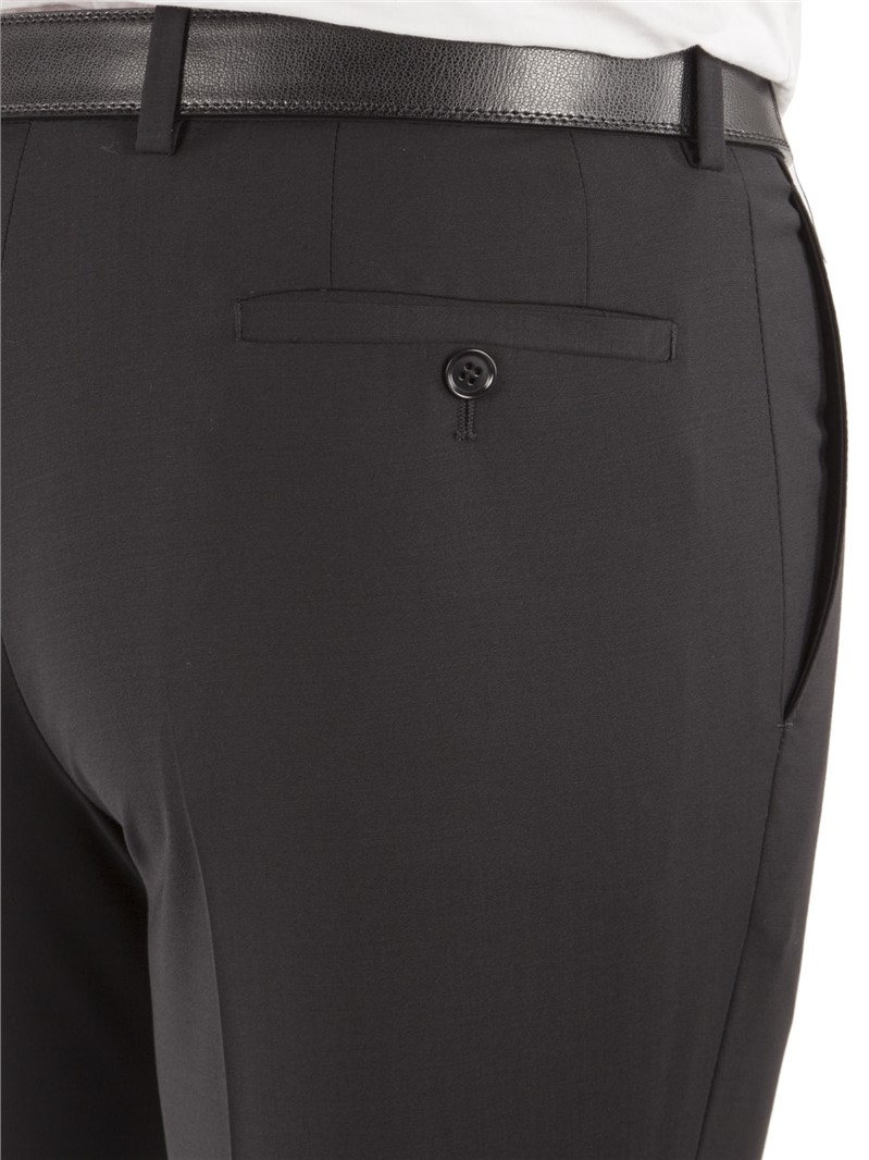 Simon Carter Black Stretch Wool Suit Trouser