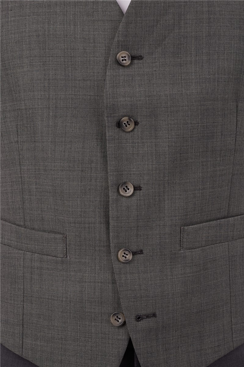  Regular Fit Grey Pick And Pick Vest