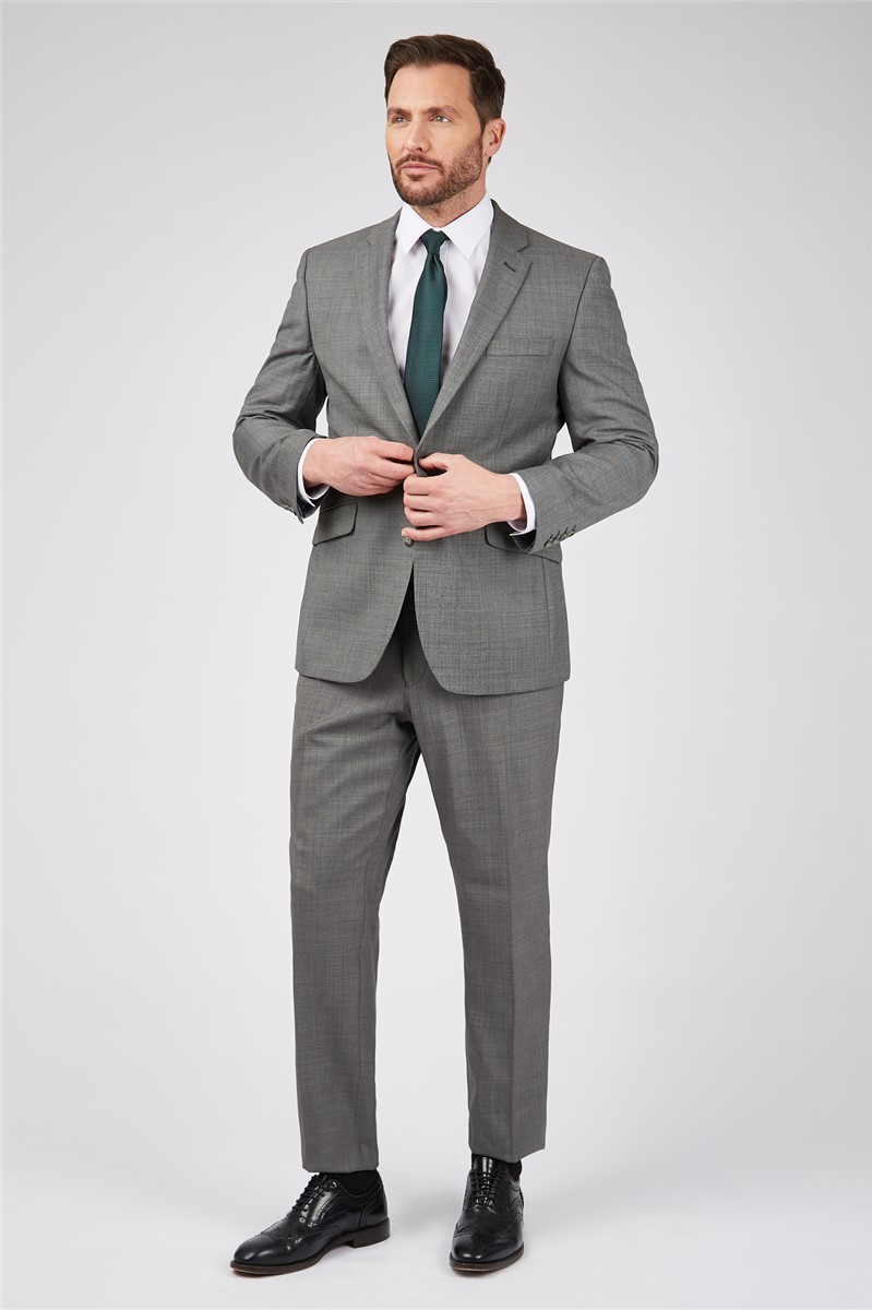  Grey Pick And Pick Tailored Fit Jacket