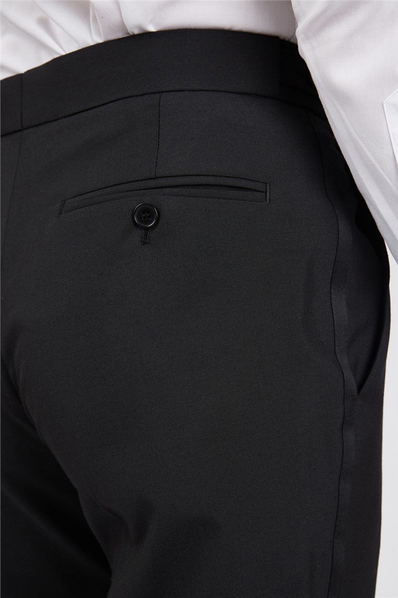  Tailored Fit Black Dinner Trousers