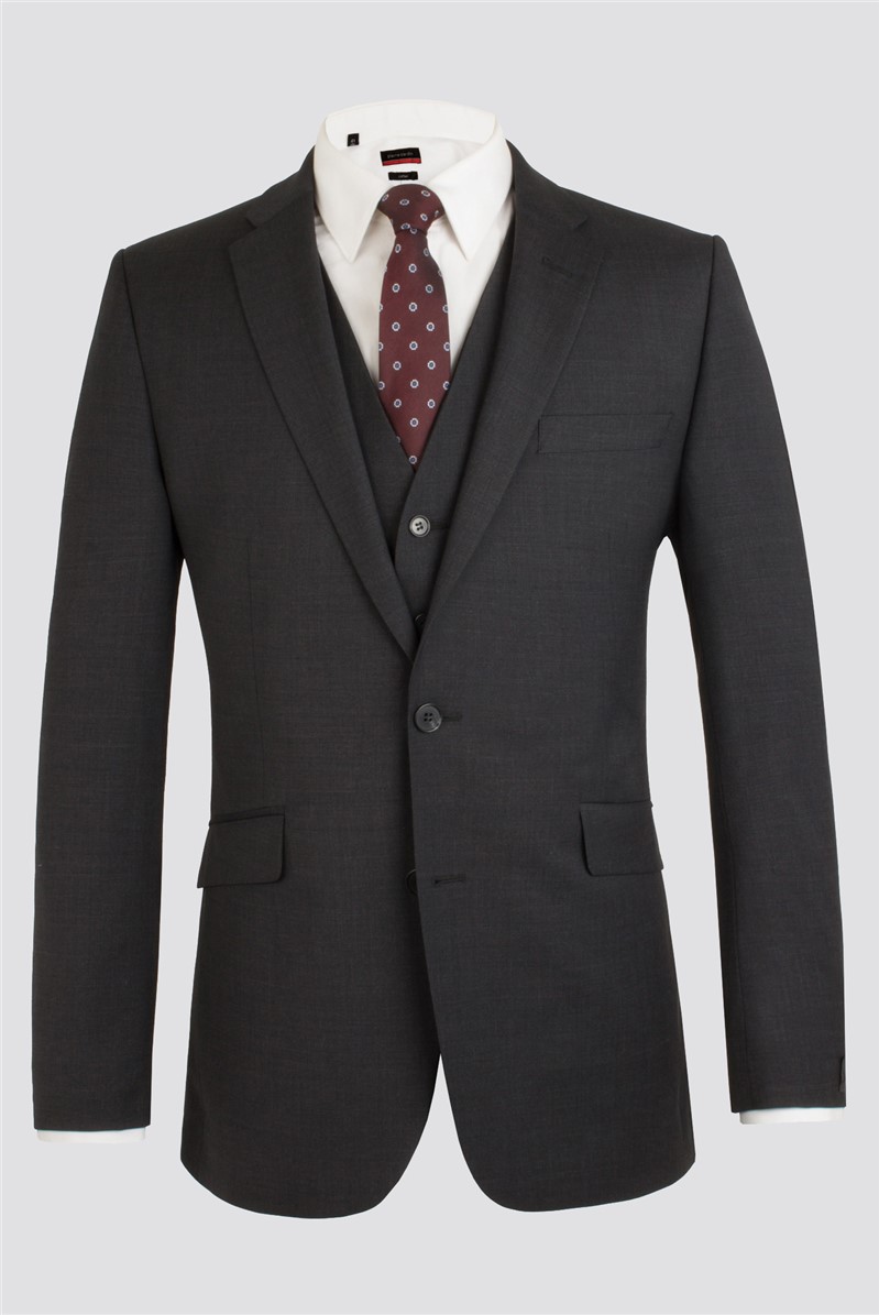  Charcoal Contemporary Fit Suit Jacket