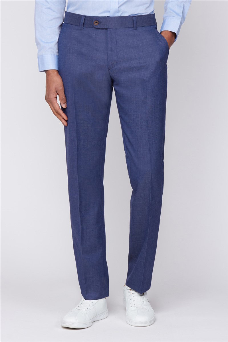  Navy Plain Pindot Regular Trousers