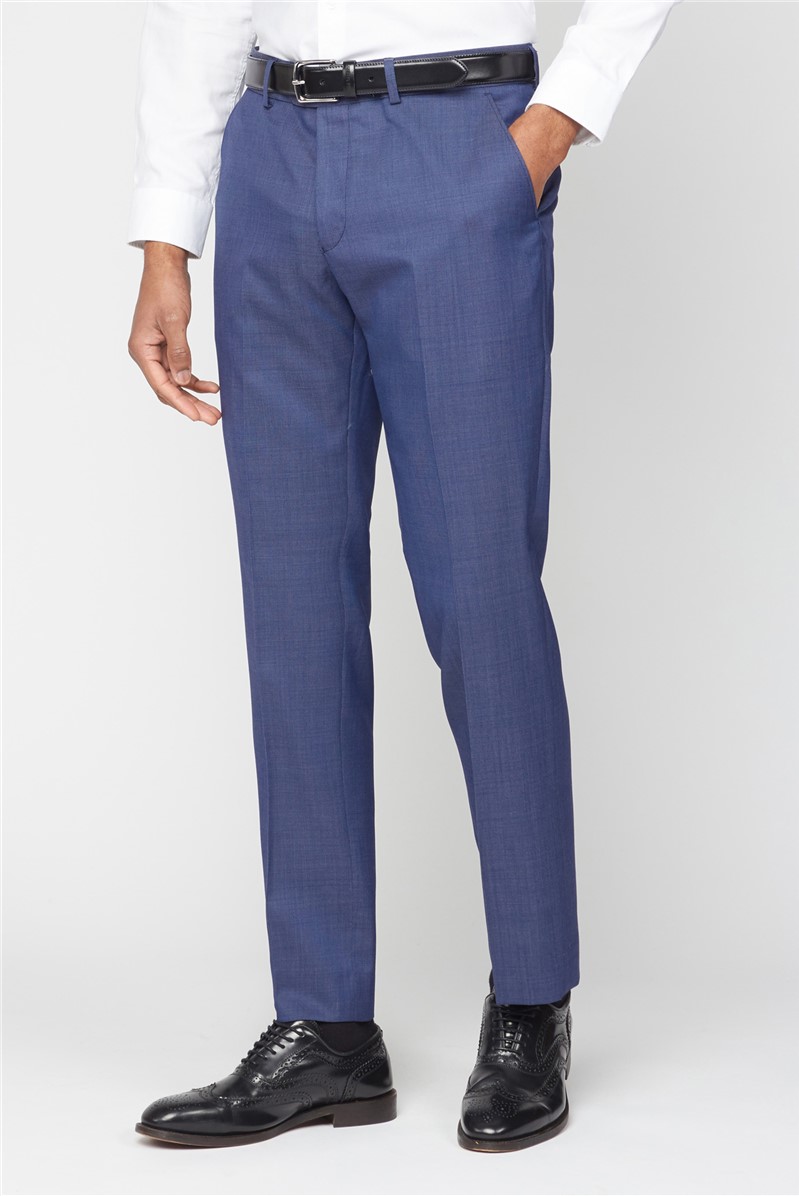  Navy Pindot Slim Fit Trousers