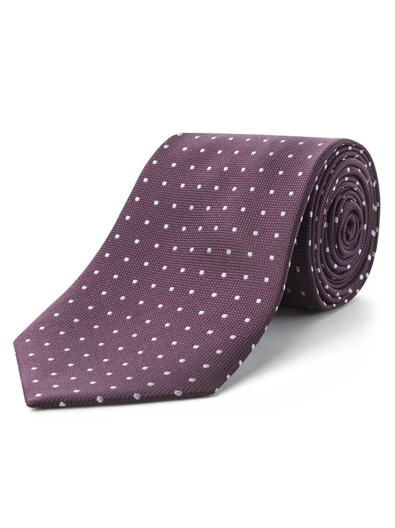 Scott & Taylor Purple Textured Spot Tie