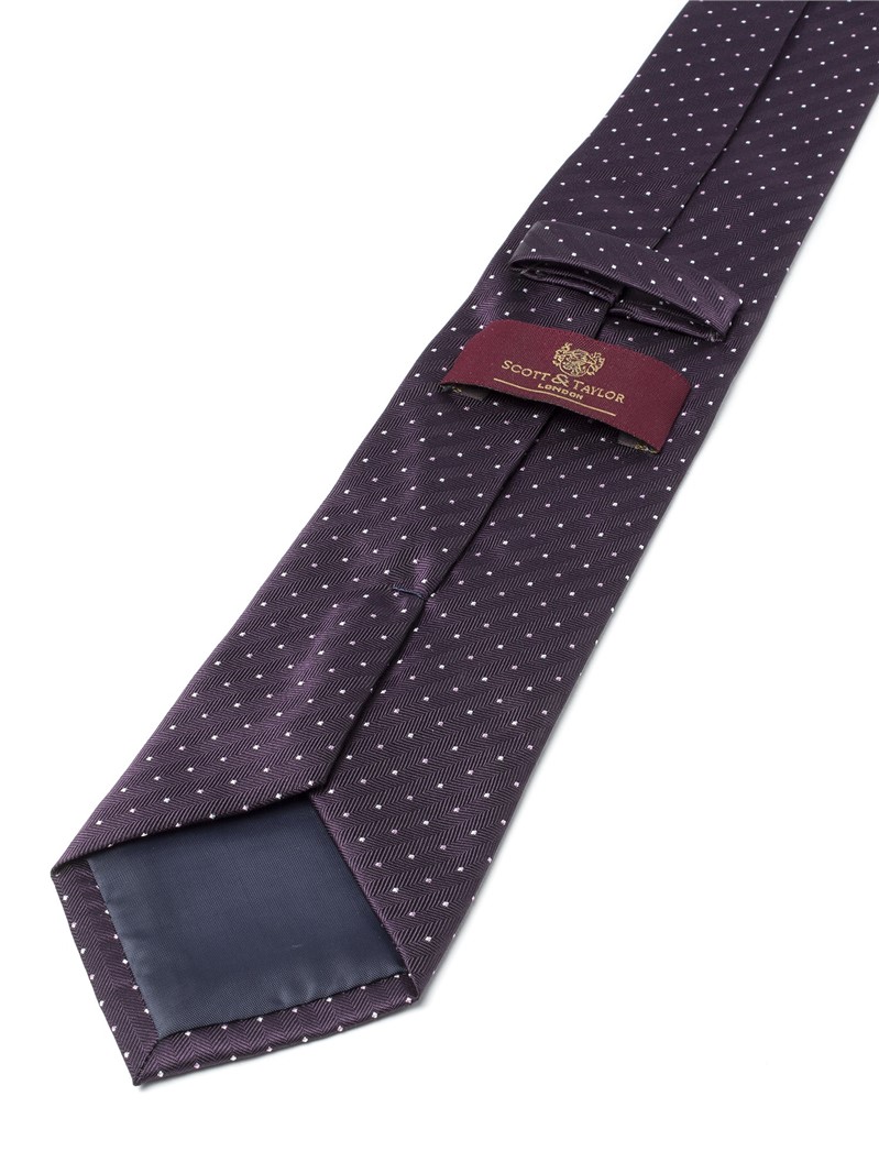  Purple Herringbone Spot Tie