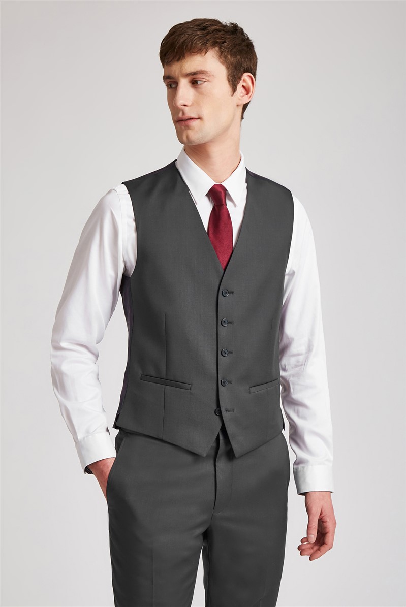  Slim Fit Black Waistcoat