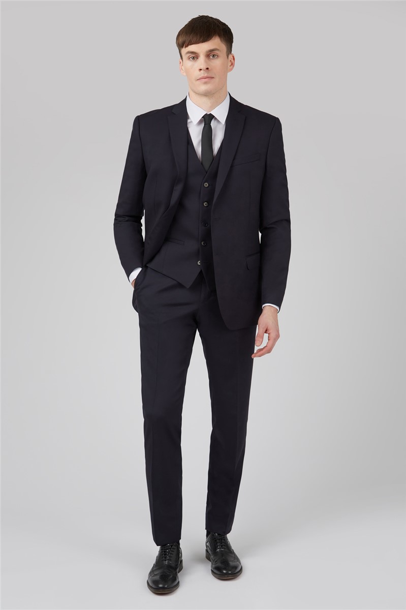  Navy Twill Slim Suit Jacket