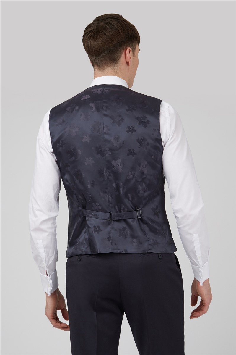  Navy Twill Slim Waistcoat