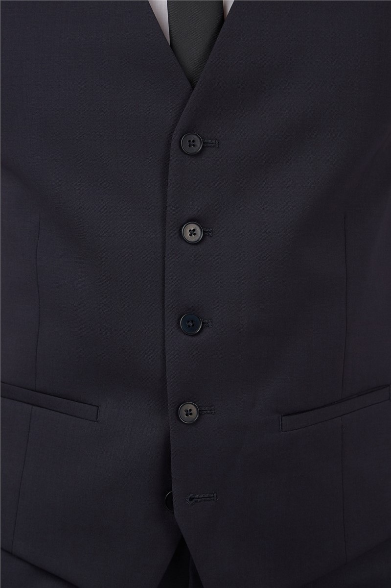  Navy Twill Slim Waistcoat