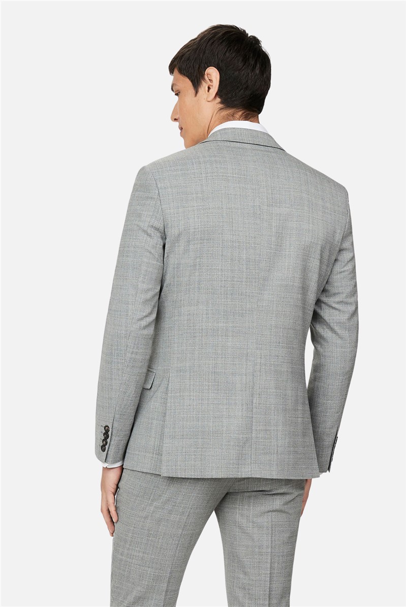  Slim Fit Grey Crosshatch Jacket