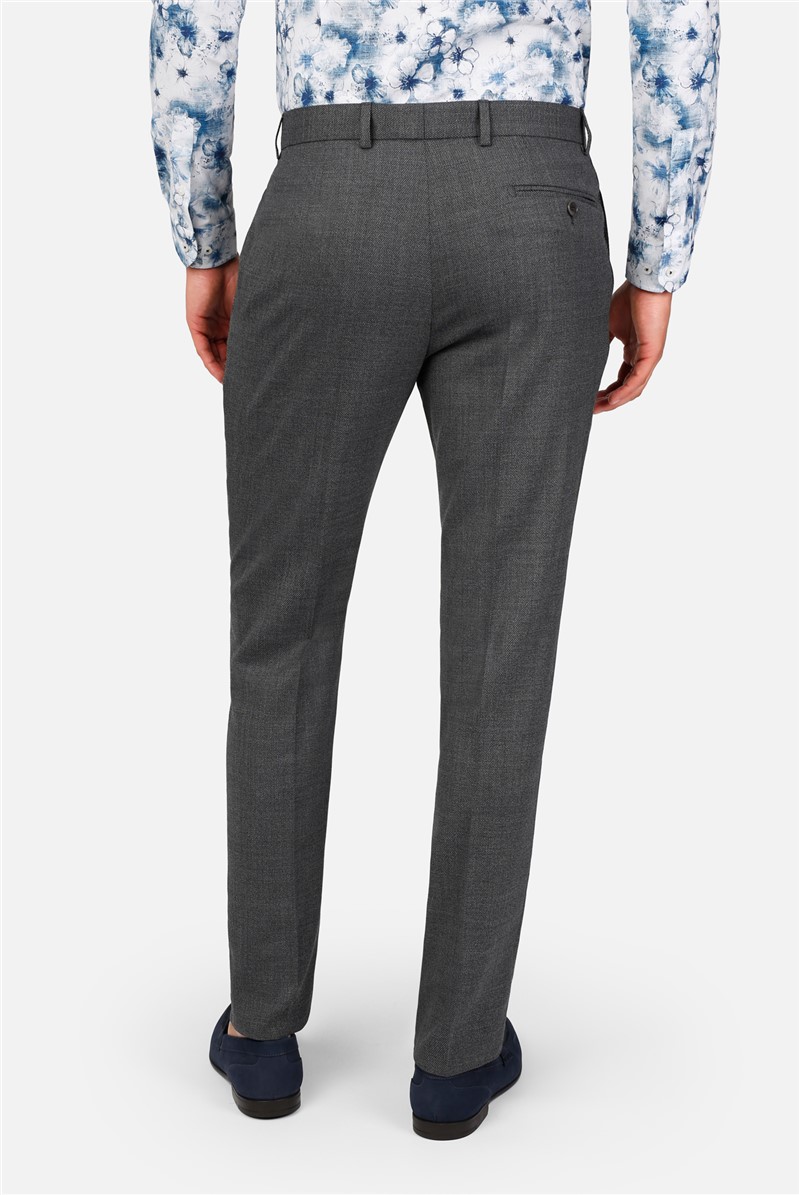  Grey Texture Slim Fit Suit Trousers