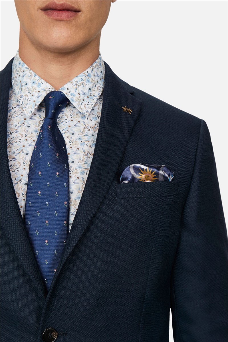  Slim Fit Navy Texture Suit Jacket