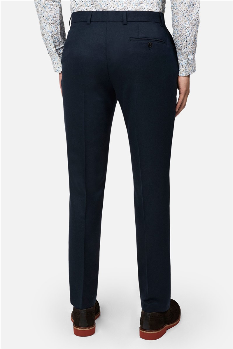  Slim Fit Navy Texture Suit Trousers