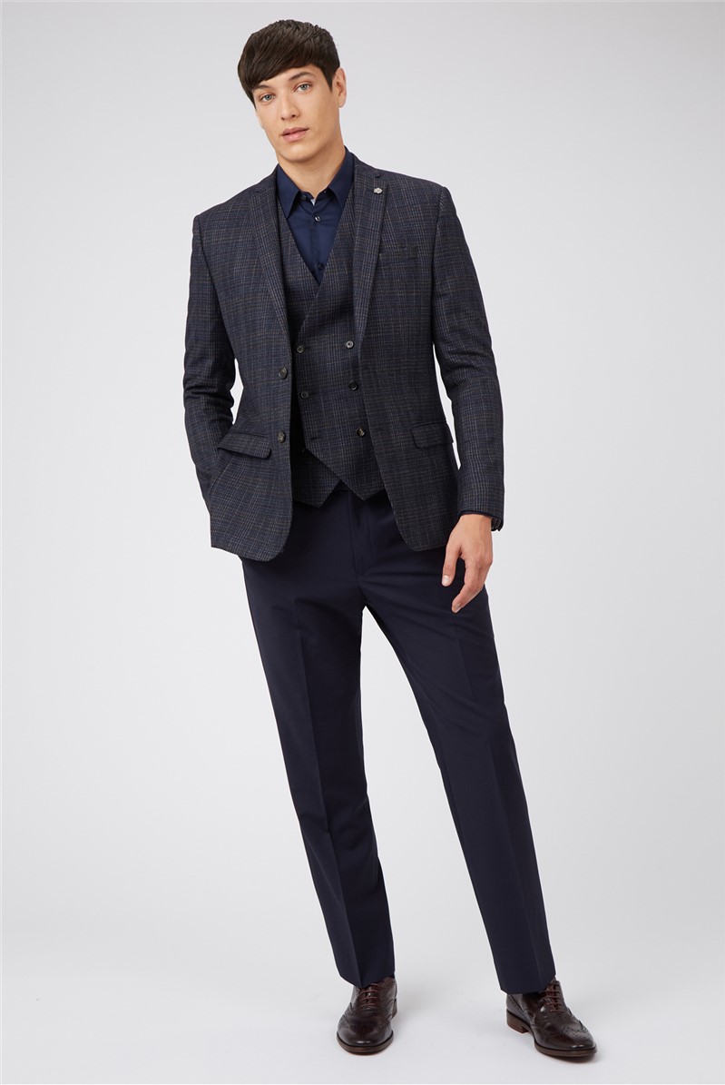 Ted Baker Navy Berry Fleck Check Jacket