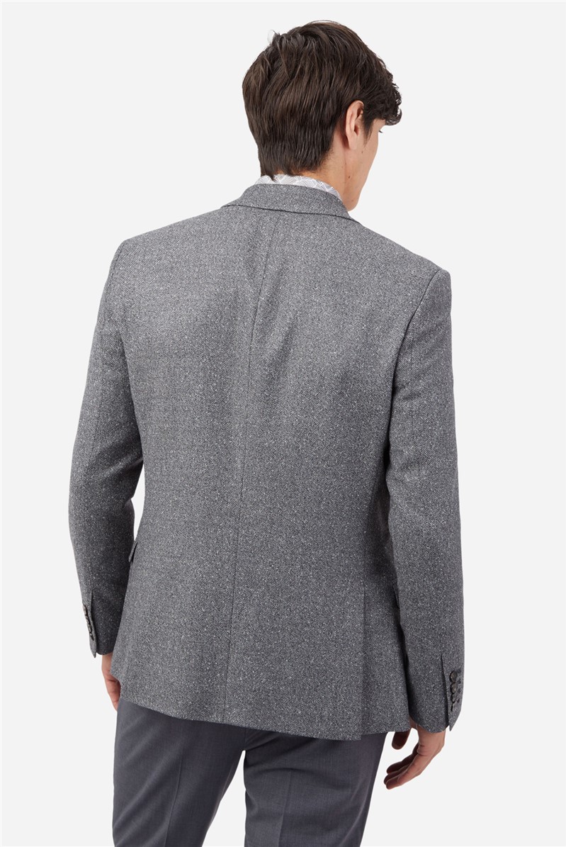  Slim Fit Salt and Pepper Herringbone Jacket