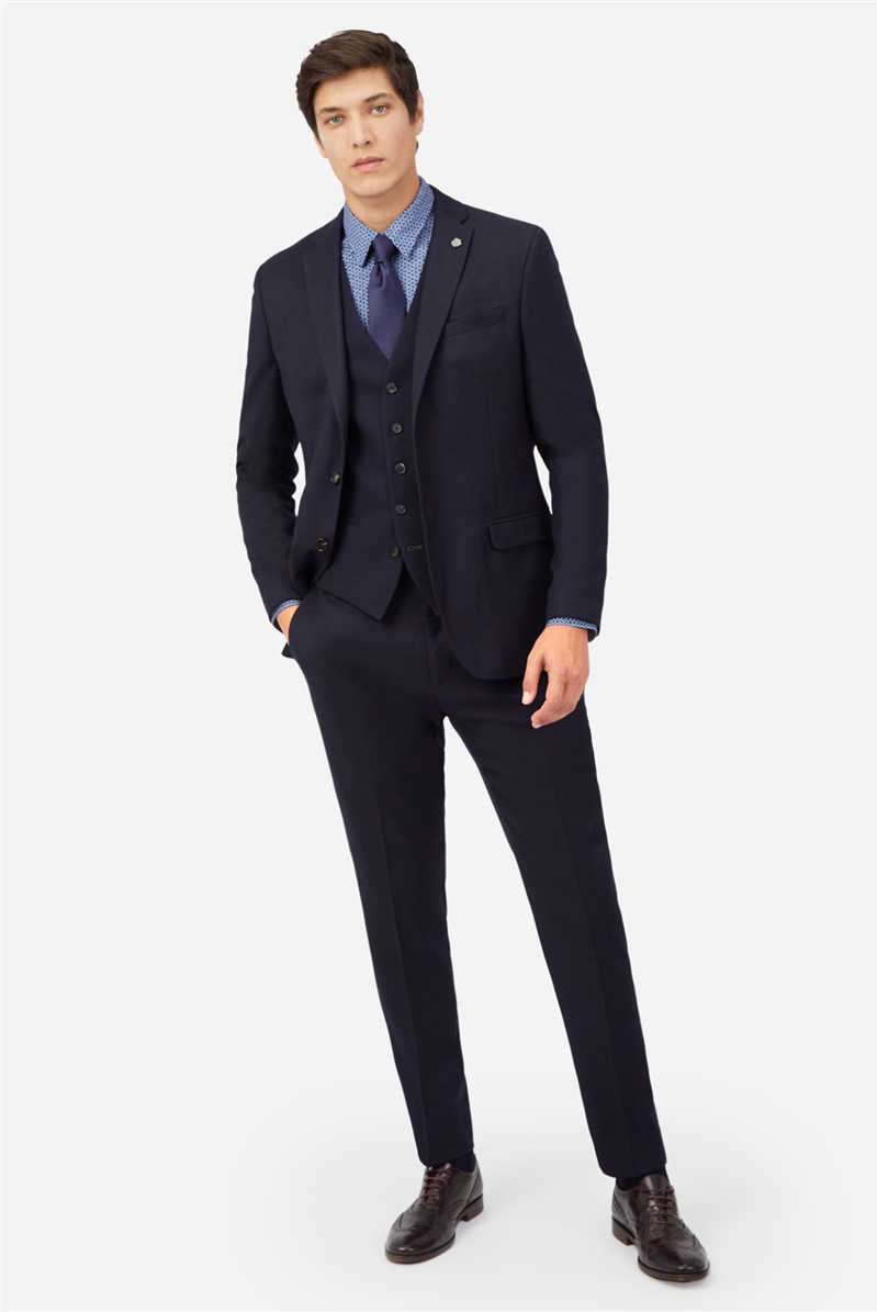 Ted Baker | Men's Navy Structure Waistcoat | Suit Direct