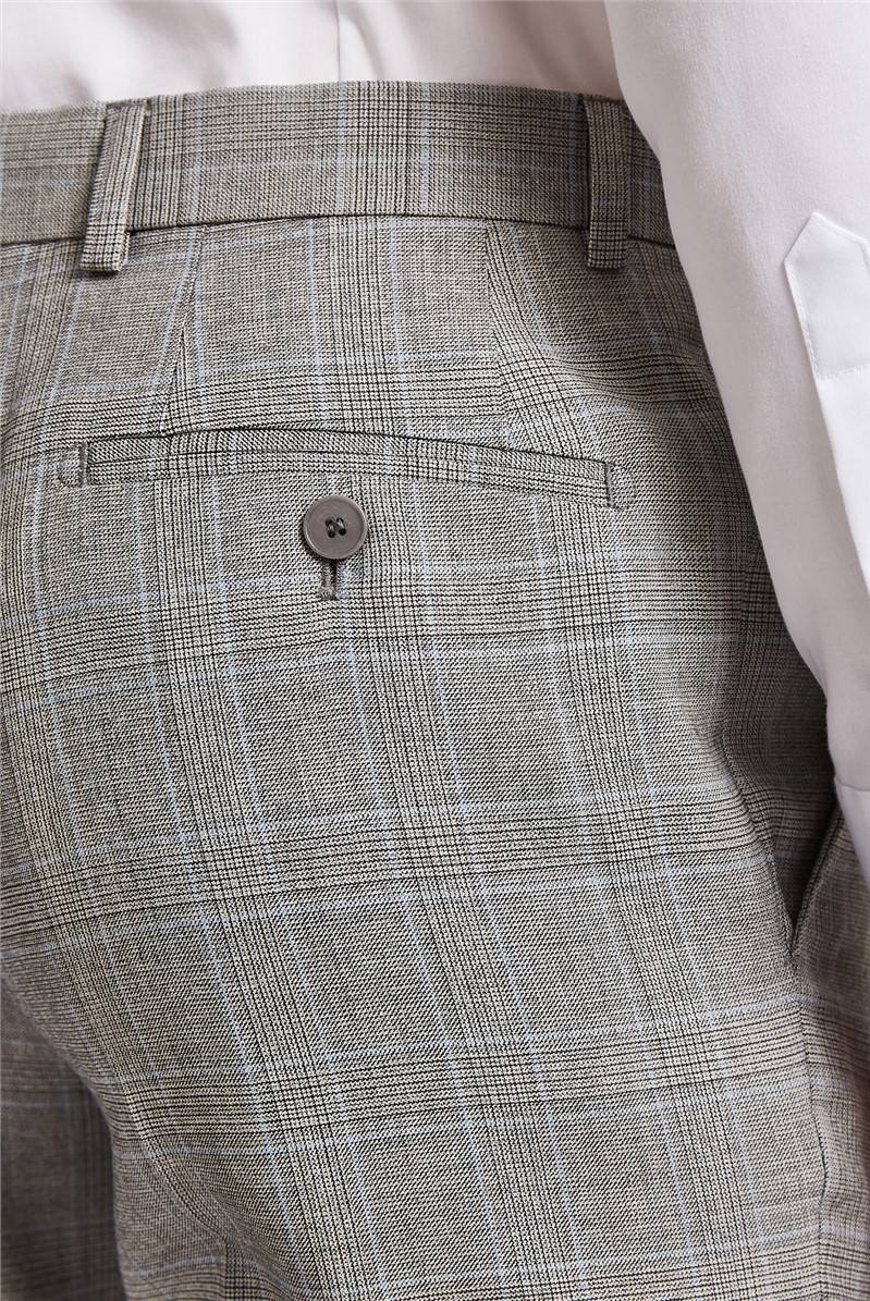  Slim Fit Ice Grey & Blue Waistcoat