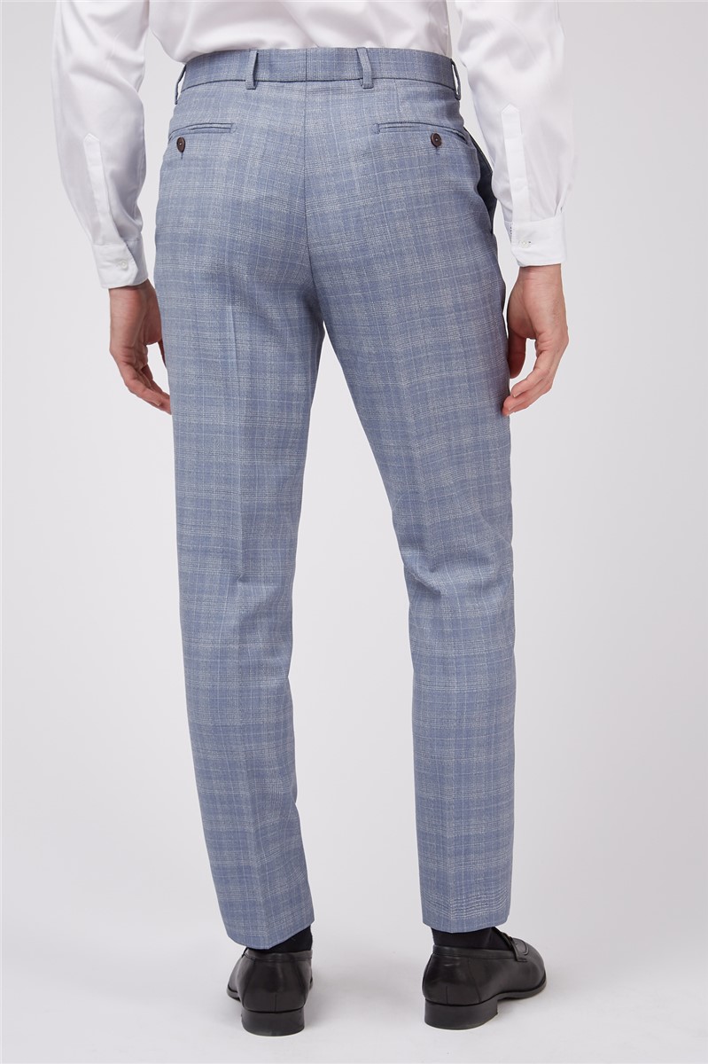 Ted Baker Pale Blue Grindle Check Trousers